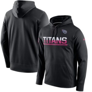 Titans Breast Cancer Awareness Circuit Performance Black Pullover Hoodie