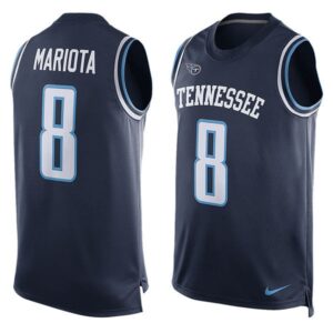 Titans 8 Marcus Mariota Navy Name and Number Tank Top