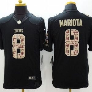 Titans 8 Marcus Mariota Black Men Stitched Limited Salute to Service Jersey