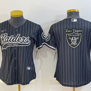 Nike Raiders Blank Black Vapor Baseball Logo Limited Women Jersey