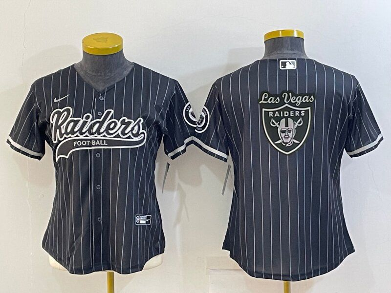 Nike Raiders Blank Black Vapor Baseball Logo Limited Women Jersey