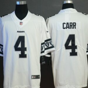 Nike Raiders 4 Derek Carr White Team Logos Fashion Vapor Limited Men Jersey