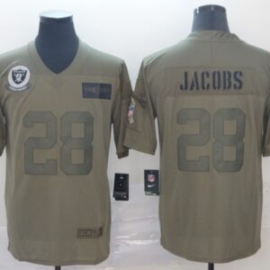 Nike Raiders 28 Josh Jacobs Olive 2019 Salute To Service Limited Men Jersey