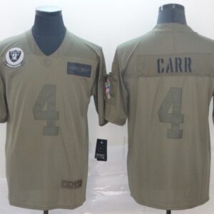 Nike Raiders 4 Derek Carr  Olive 2019 Salute To Service Limited Men Jersey