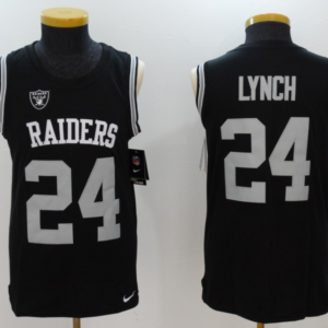 Raiders 24 Marshawn Lynch Black Tank Top Men Jersey