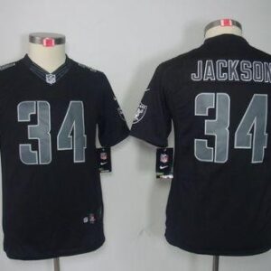 Raiders #34 Bo Jackson Black Impact Youth Embroidered Limited China Jerseys