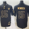 Las Vegas Raiders 15 Mendoza Black Gold F.U.S.E. Vapor Limited Men Jersey with 65th Patch
