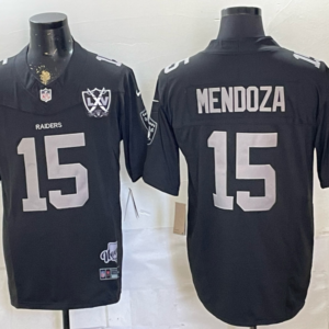 Las Vegas Raiders 15 Mendoza Black F.U.S.E. Vapor Limited Men Jersey with 65th Patch