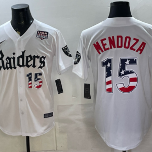 Las Vegas Raiders 15 Mendoza White USA 250 Fourth of July Men Jersey 1