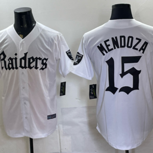 Las Vegas Raiders 15 Mendoza White Gothic Vapor Limited Men Jersey