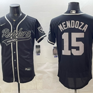 Las Vegas Raiders 15 Mendoza Black Baseball Vapor Limited Men Jersey