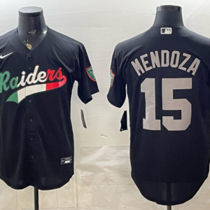 Las Vegas Raiders 15 Mendoza Black Mexico Baseball Vapor Limited Men Jersey