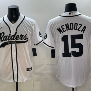 Las Vegas Raiders 15 Mendoza White Baseball Vapor Limited Men Jersey 1