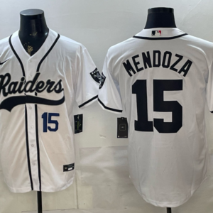 Las Vegas Raiders 15 Mendoza White Baseball Vapor Limited Men Jersey