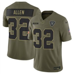 Nike Raiders 32 Marcus Allen Olive 2025 Salute to Service F.U.S.E. Vapor Limited Men Jersey