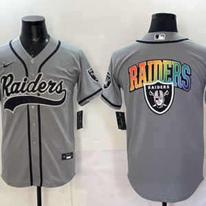 Nike Raiders Blank Grey Baseball Logo Vapor Limited Men Jersey