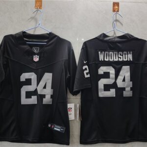 Nike Raiders 24 Charles Woodson Black F.U.S.E. Vapor Limited Women Jersey(Run Small)