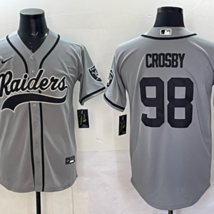 Nike Raiders 98 Crosby Grey Baseball Vapor Limited Men Jersey
