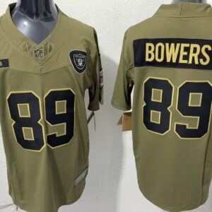 Nike Raiders 89 Brock Bowers Olive 2025 Salute to Service F.U.S.E. Vapor Limited Men Jersey