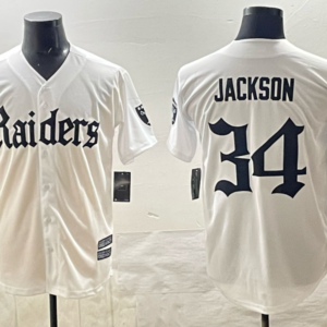 Nike Raiders 34 Jackson New White Baseball Vapor Limited Men Jersey