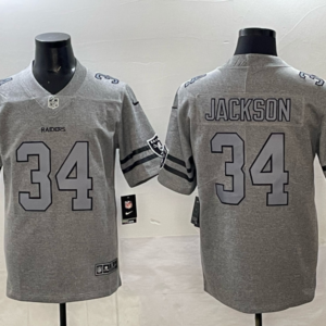 Nike Raiders 34 Bo Jackson Grey Vapor Limited Men Jersey