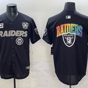 Nike Raiders Blank Black Rainbowl Baseball Vapor Limited Men Jersey with Patch