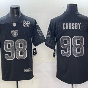 Nike Raiders 98 Crosby Black Reflective Vapor Limited Men Jersey with Patch