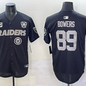Nike Raiders 89 Bowers Black Baseball Vapor Limited Men Jersey with Patch
