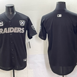 Nike Raiders Blank Black Baseball Vapor Limited Men Jersey with Patch