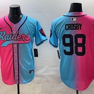 Nike Raiders 98 Crosby Blue Pink Baseball Vapor Limited Men Jersey