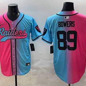 Nike Raiders 89 Bowers Blue Pink Baseball Vapor Limited Men Jersey
