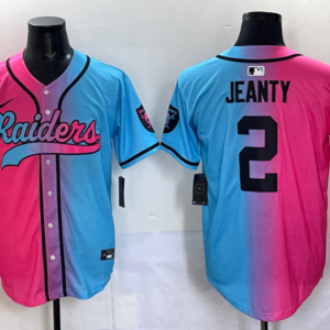 Nike Raiders 2 Jeanty Blue Pink Baseball Vapor Limited Men Jersey