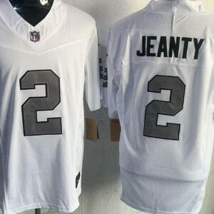 Nike Raiders 2 Ashton Jeanty White Grey F.U.S.E. Vapor Limited Men Jersey