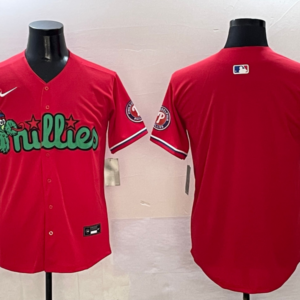 MLB Phillies Blank Red Nike Cool Base Men Jersey