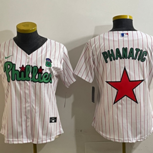 MLB Phillies Blank Star Logo White Nike Cool Base Women Jersey