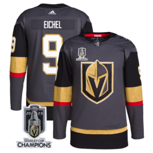 Knights 9 Jack Eichel Gray 2023 Stanley Cup Champions Men Jersey