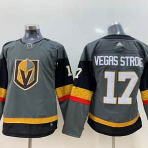 Vegas Golden Knights 17 Vegas Strong Gray Women Jersey