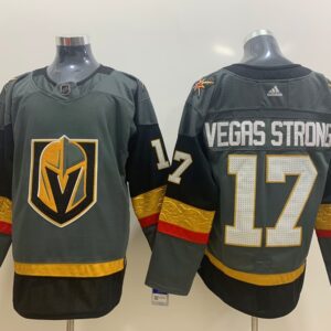 Vegas Golden Knights 17 Vegas Strong Gray Men Jersey