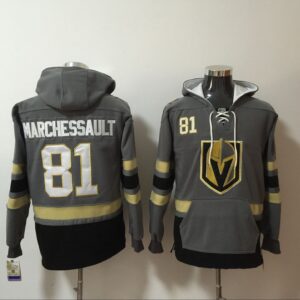 Knights 81 Jonathan Marchessault Gray All Stitched Hooded Men Sweatshirt