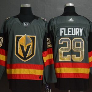 Golden Knights 29 Marc-Andre Fleury Gray Drift Fashion Men Jersey