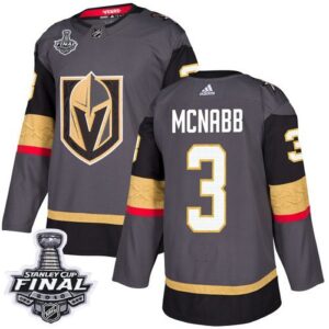 Vegas Golden Knights 3 Brayden McNabb Gray 2018 Stanley Cup Final Patch Men Jersey