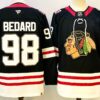 Blackhawks 98 Connor Bedard Black New Men Jersey