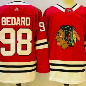 Blackhawks 98 Connor Bedard  Red Men Jersey