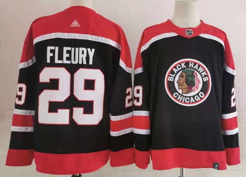 Blackhawks 29 Marc-Andre Fleury Black Men Jersey
