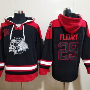Blackhawks 29 Marc-Andre Fleury Black Hoodie Sweatshirt