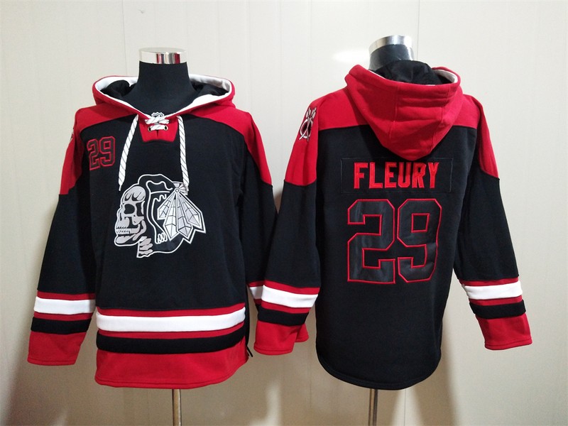 Blackhawks 29 Marc-Andre Fleury Black Hoodie Sweatshirt