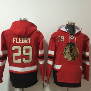 Blackhawks 29 Marc-Andre Fleury Red Hoodie Sweatshirt