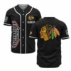 Chicago Blackhawks Baseball Black Customized Jersey