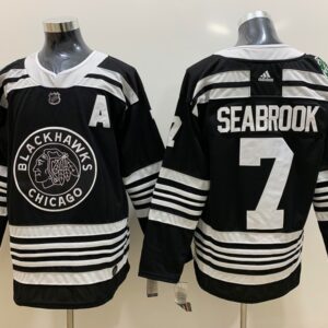 Blackhawks 7 Brent Seabrook Black 2019 Winter Classic Men Jersey