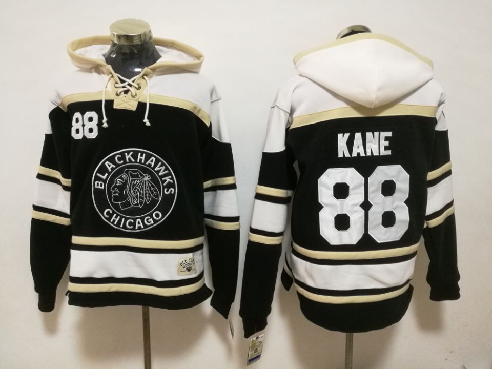 Blackhawks 88 Patrick Kane Black Men Hoodie